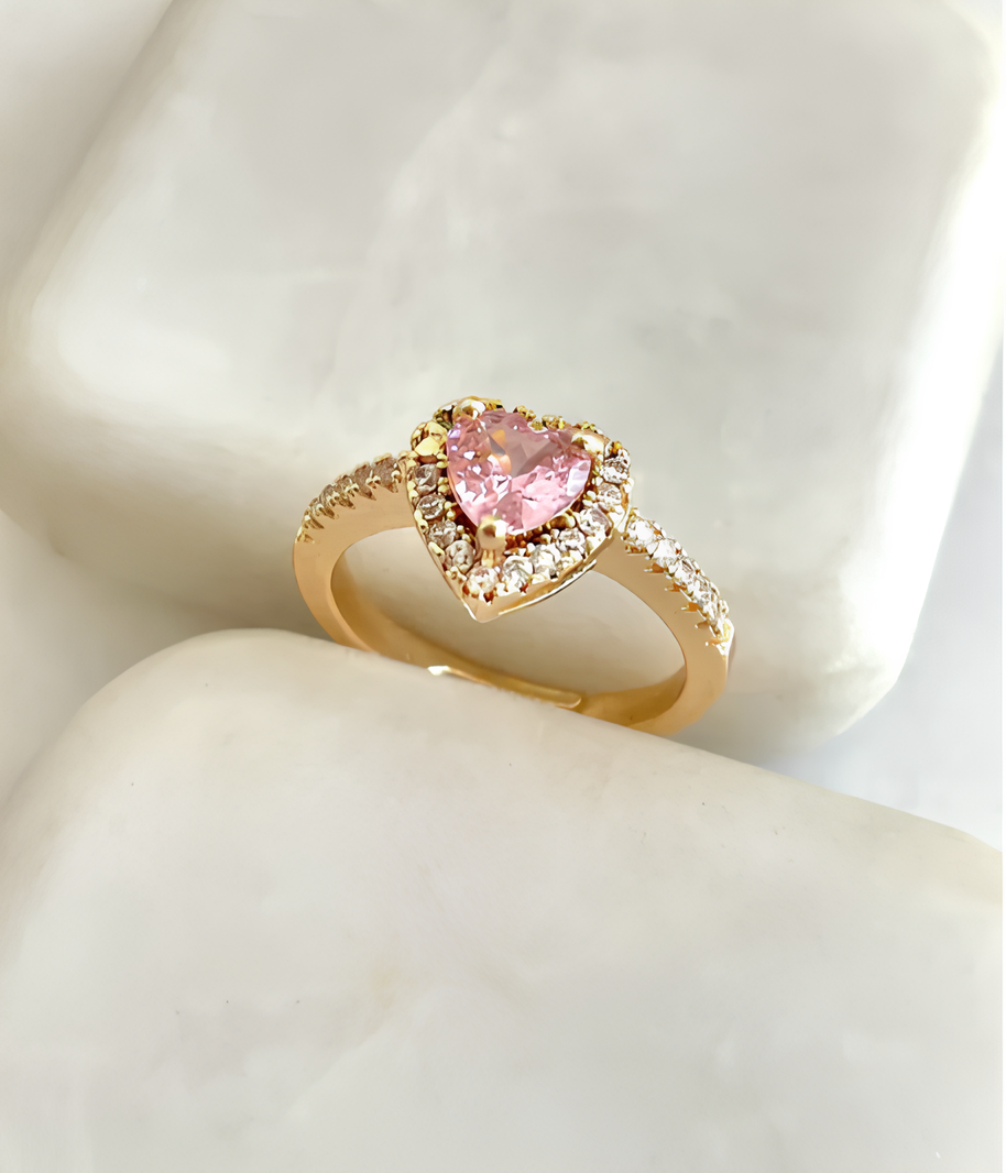 Pembe Zirkon Taşlı Pandora Yüzük