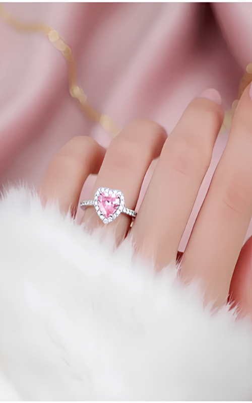 Pembe Zirkon Taşlı Pandora Yüzük