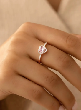 Pembe Zirkon Taşlı Pandora Yüzük