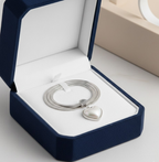 Silver İncili Kalp Kolye